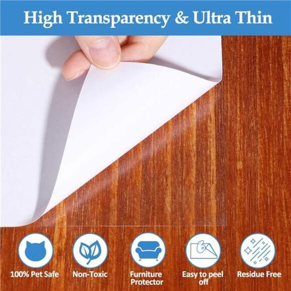 10 Pcs Extra Large Furniture Protectors from Cats, 5pcs 17" x12” & 5pcs 17"x10" - Picture 6 of 8